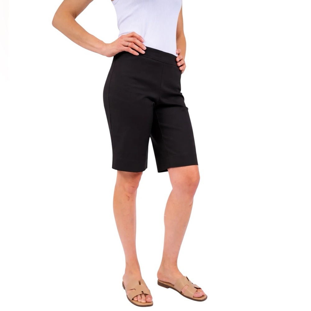 Reitmans Pull-up Black 11” Bermuda Shorts Size 9 Medium